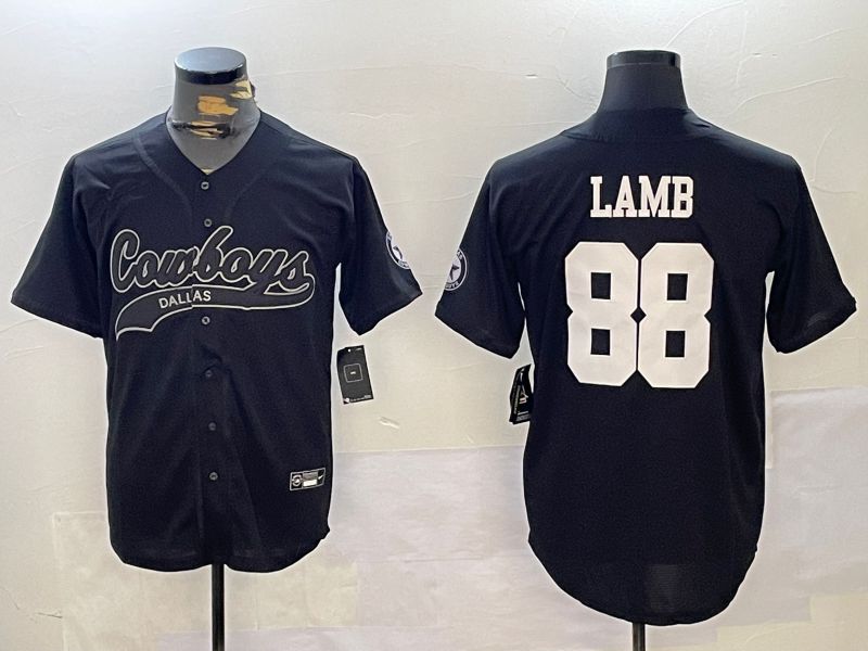 Men Dallas Cowboys 88 Lamb Black Joint Name 2024 Nike Limited NFL Jersey style 1